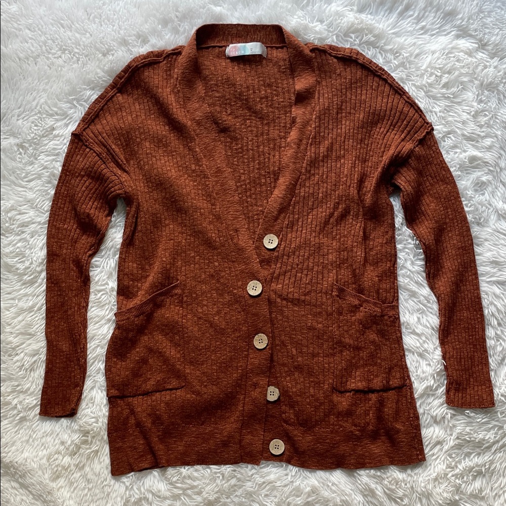 Free People Beach Oversized Maiya V-Neck Ribbed Sweater